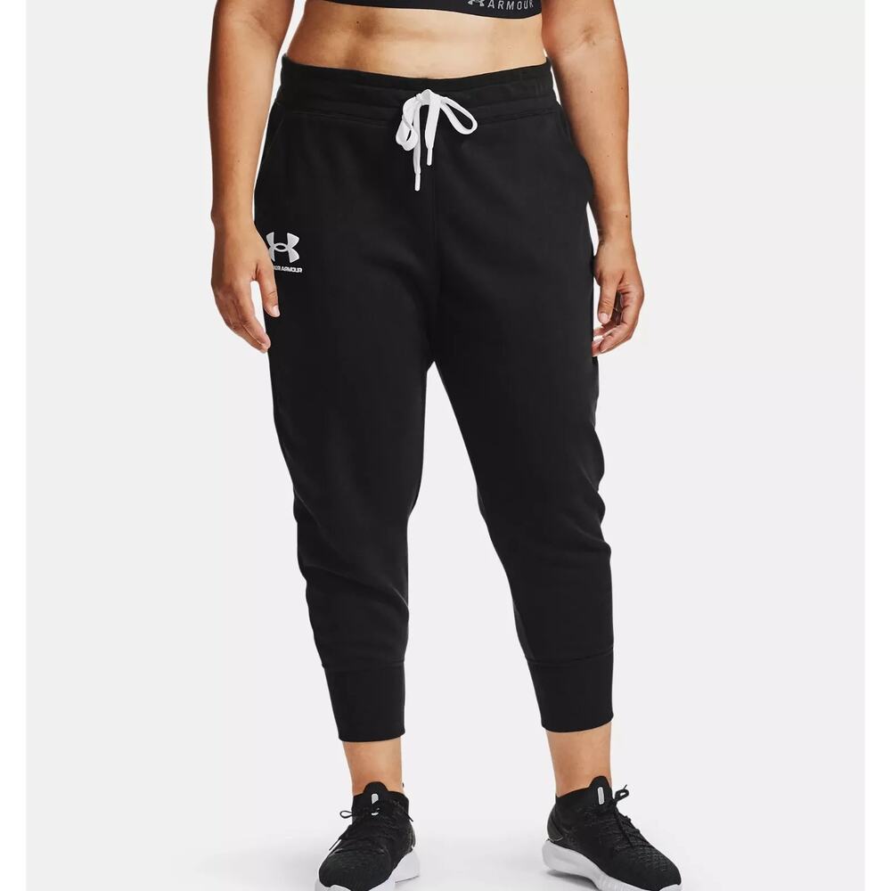 Under Armour | Black Rival Fleece Jogger Pants #1357035-001 3X Plus Size